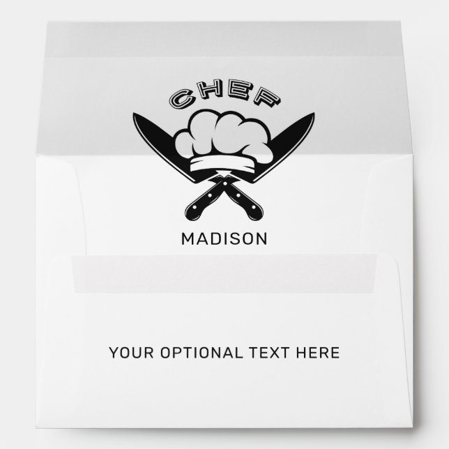 Custom Text Chef Logo Envelope (Back (Bottom))