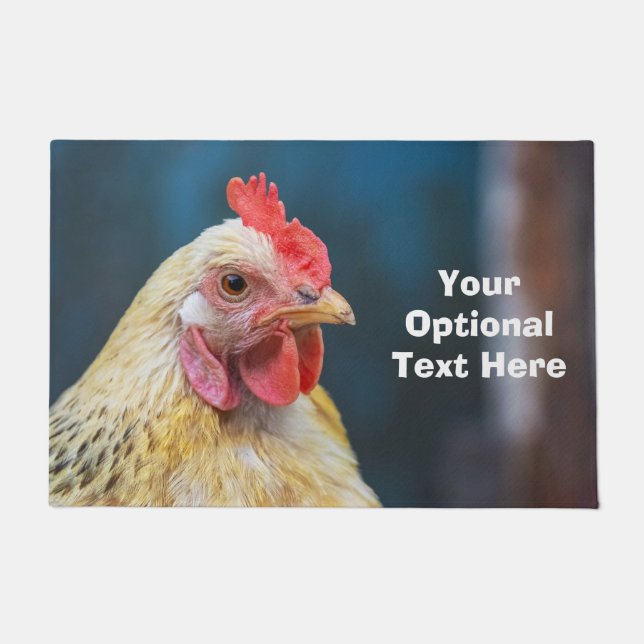 Custom Text Chicken Doormat (Front)