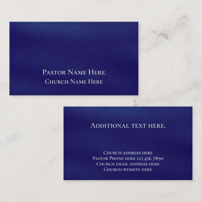 Custom Text Christian Church Pastor Personalised  Business Card (Front/Back)