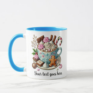 Custom Text Christmas Hot Chocolate Mug