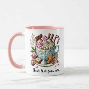 Custom Text Christmas Hot Chocolate Mug