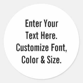 Custom Text Classic Round Sticker