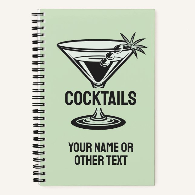 Custom Text Cocktail Notebook (Front)