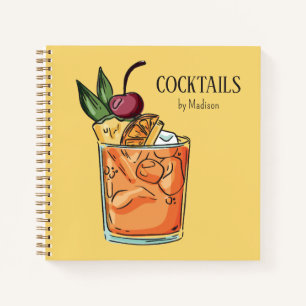 Custom Text Cocktail Recipes Notebook