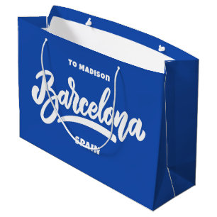 Custom Text & Color Barcelona Large Gift Bag