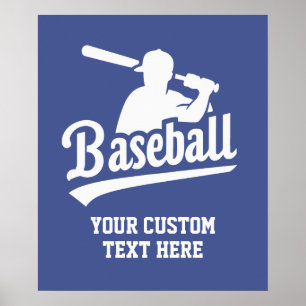 Custom Text & Color Baseball Poster