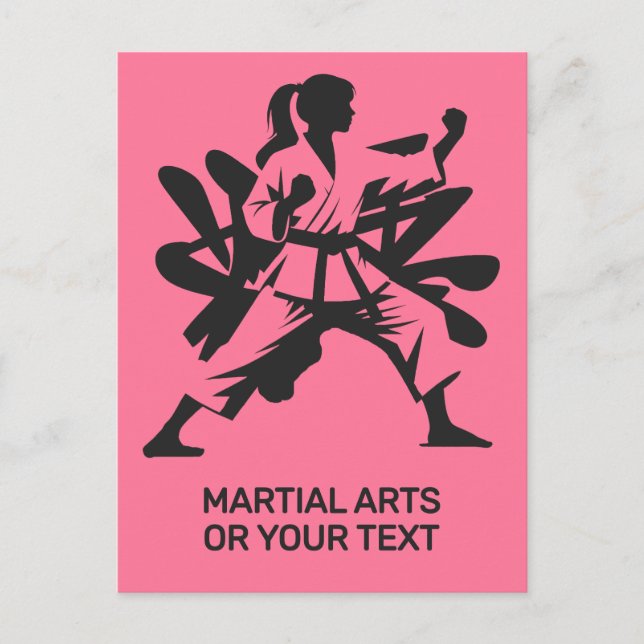 Custom Text & Color Martial Arts Postcard (Front)