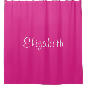 Custom Text & Color Name Template Modern Pink Shower Curtain
