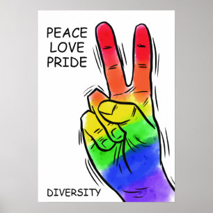 Custom text & color Rainbow Peace poster