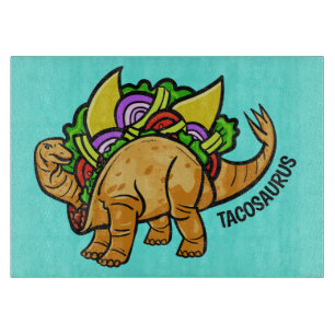 Custom text & color Tacosaurus cutting board