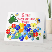 Custom text Colorful Flower Design Kids' Birthday