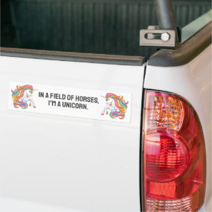Custom Text Colorful Unicorn Bumper Sticker