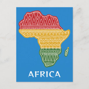 Custom Text & Colour Africa Postcard