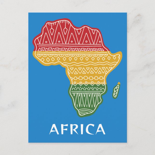Custom Text & Colour Africa Postcard (Front)