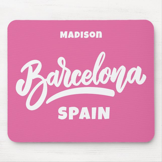 Custom Text & Colour Barcelona Mouse Pad (Front)