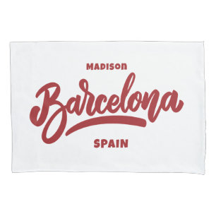 Custom Text & Colour Barcelona Pillowcase