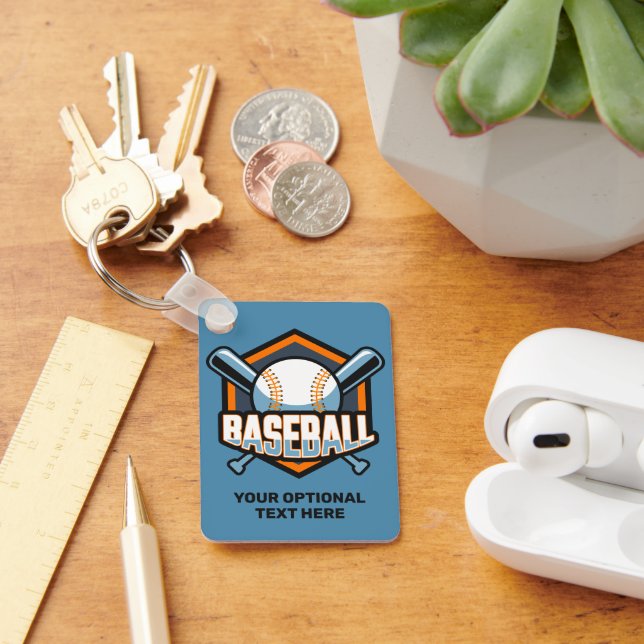 Custom Text & Colour Baseball Key Ring (Desk)