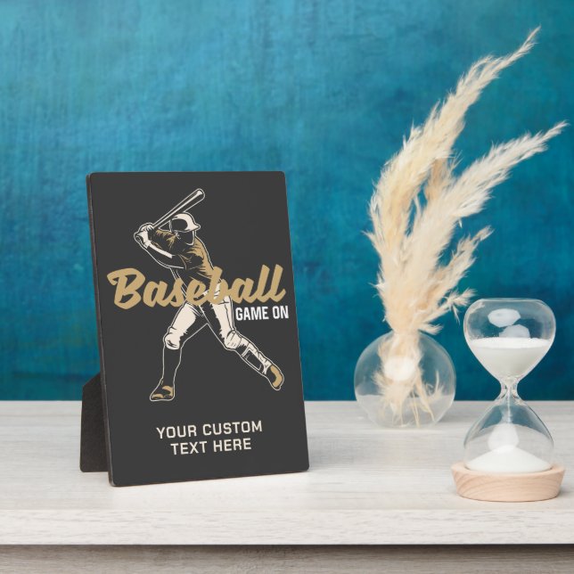 Custom Text & Colour Baseball Player Plaque (Side)