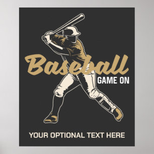 Custom Text & Colour Baseball Player Poster