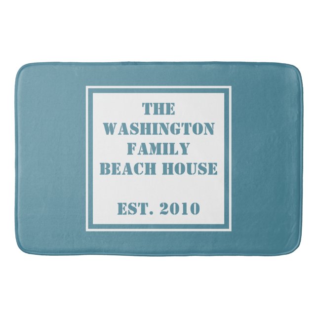 Custom Text & Colour Beach House bath mats (Front)