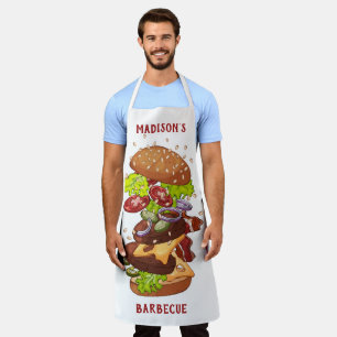 Custom text & colour Big Burger aprons