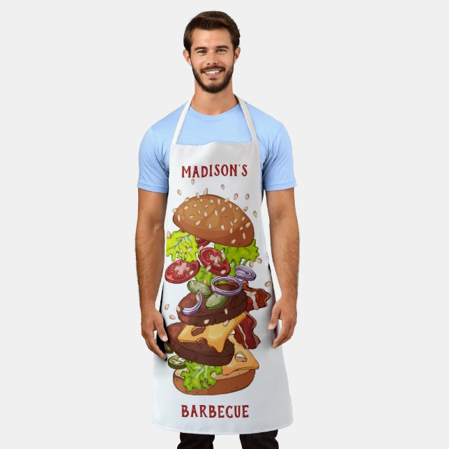 Custom text & colour Big Burger aprons (Worn)