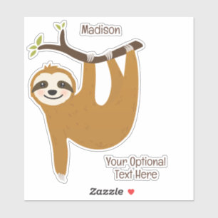 Custom Text & Colour Cute Sloth
