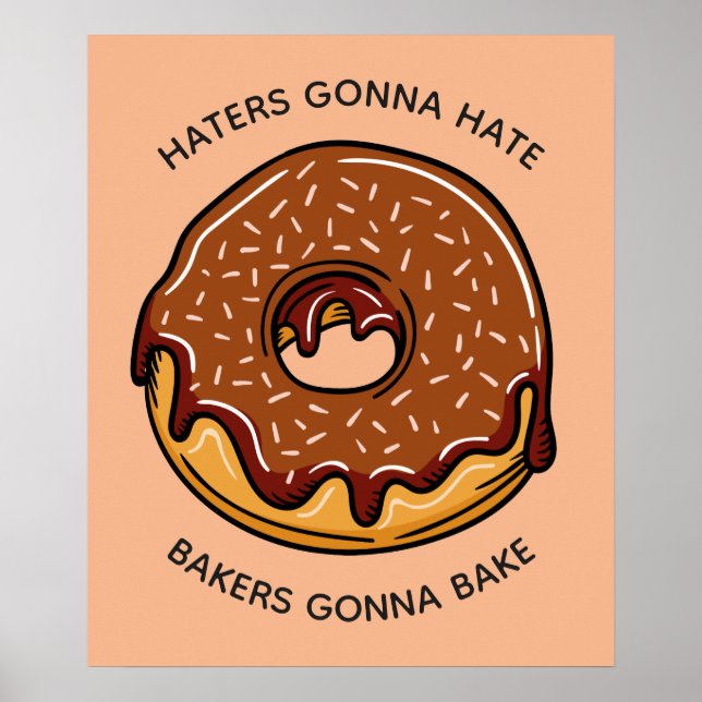 Custom text & colour Doughnut poster (Front)