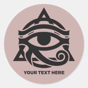 Custom Text & Colour Eye of Horus Classic Round Sticker