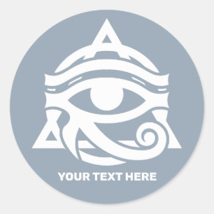 Custom Text & Colour Eye of Horus Classic Round Sticker
