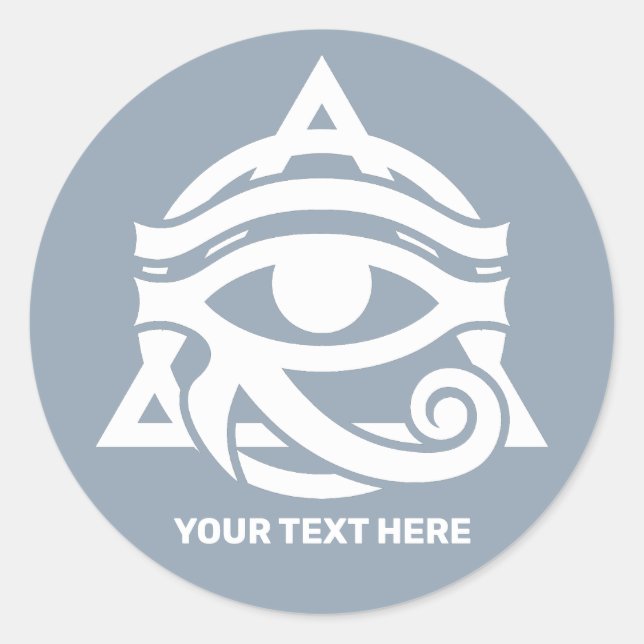 Custom Text & Colour Eye of Horus Classic Round Sticker (Front)