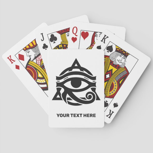 Custom Text & Colour Eye of Horus Playing Cards (Back)