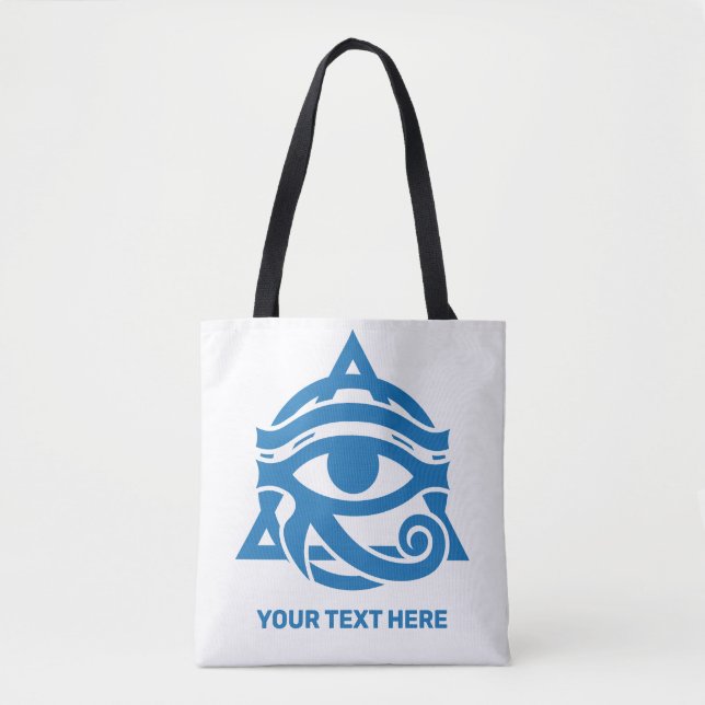 Custom Text & Colour Eye of Horus Tote Bag (Front)