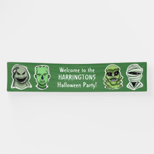 Custom text & colour Halloween Creatures banner