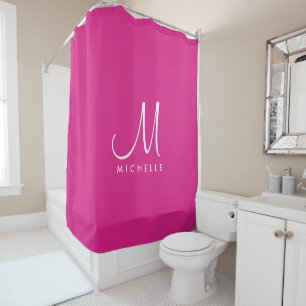 Custom Text Colour Initial Name Monogram Template Shower Curtain