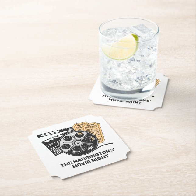 Custom Text & Colour Movie Paper Coaster (Insitu)