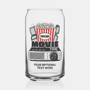 Custom Text & Colour Movie Time Can Glass
