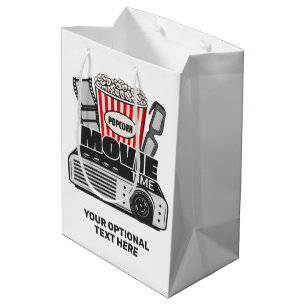 Custom Text & Colour Movie Time Medium Gift Bag