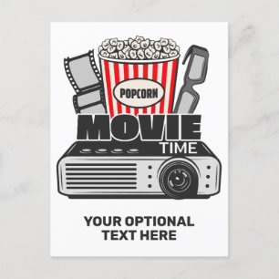Custom Text & Colour Movie Time Postcard