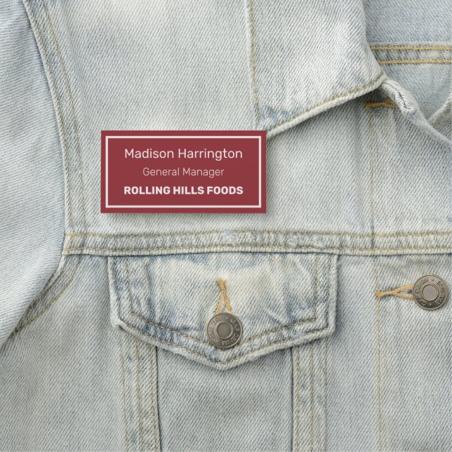 Custom Text & Colour Name Tag (In Situ)