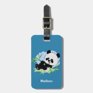 Custom text & colour Panda luggage tag 2/4