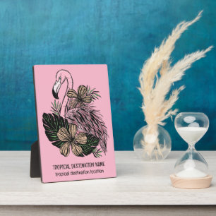 Custom Text & Colour Pink Flamingo Plaque