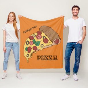 Custom Text & Colour Pizza Slice throw blankets