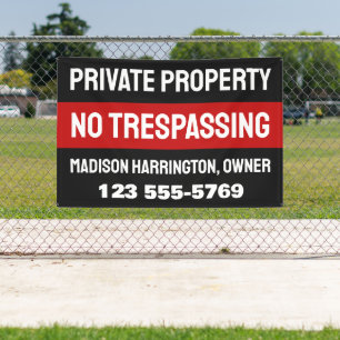Custom Text & Colour Private Property Banner