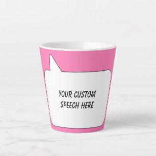 Custom Text & Colour Speech Bubble Latte Mug