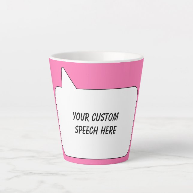 Custom Text & Colour Speech Bubble Latte Mug (Front)