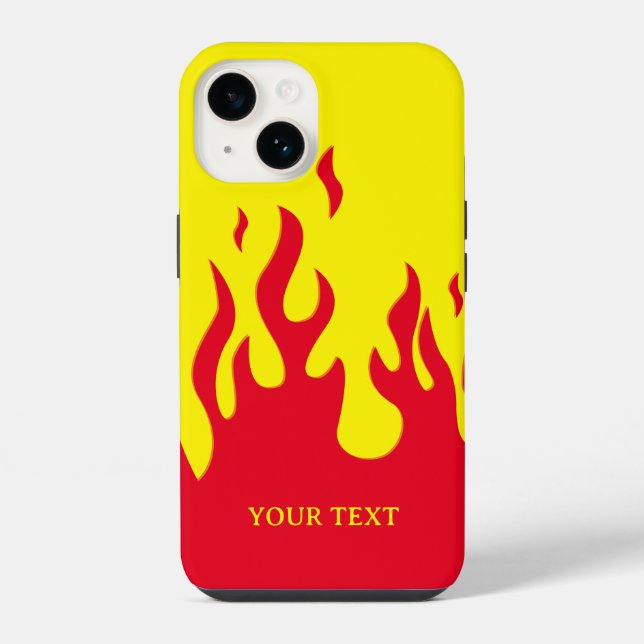[Custom text & colour] stylised flames iPhone Case (Back)
