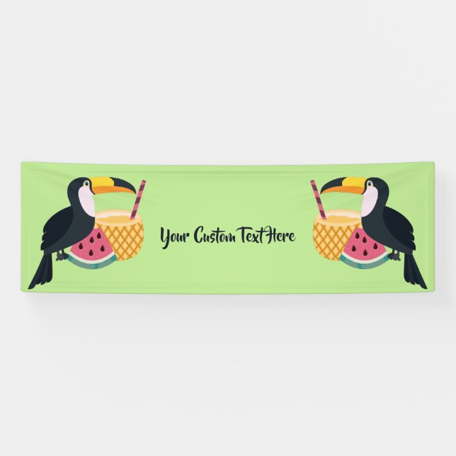 Custom text & colour Toucan Illustration Banner (Horizontal)