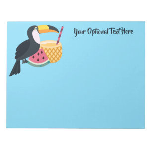 Custom text & colour Toucan Illustration Notepad