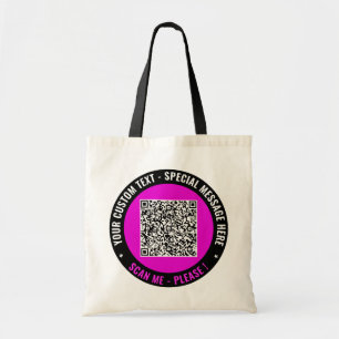 Custom Text Colour Your QR Code Tote Bag Example